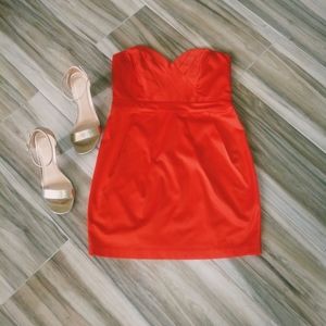 Size 9 Sexy Red Strapless Mini Party Dress
